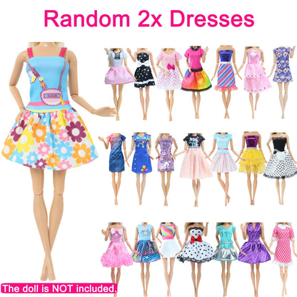 27 Pcs Doll Clothes and Accessories for 11.5 Inch Doll Random 1 Princess Dress 2 Daily Dress 2 Suit 2 Swimsuit 10 Shoe 10 Hanger