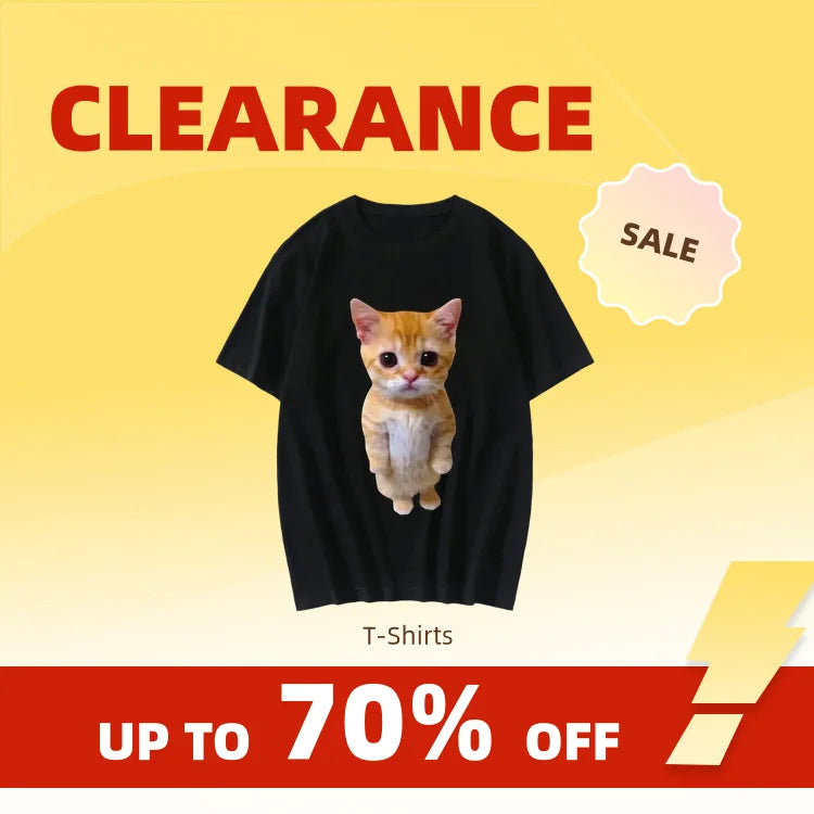 Clearance_Funny Cat 3D Print Women Casual T-Shirt Women Men Summer Harajuku T Shirts Girl Boy Casual Fashion Clothes_Continuous