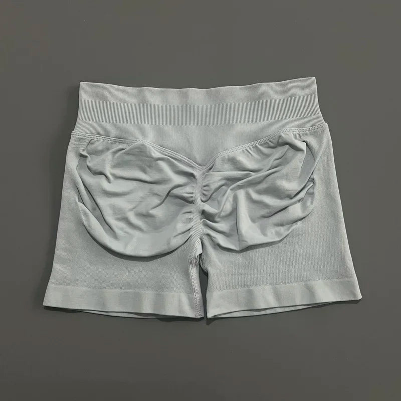 HISTELLO Sports Shorts 4.5" Women Yoga Shorts Seamless Low Waist Scrunch Bum Gym Leggings Workout Stretch Fitness Sports Shorts