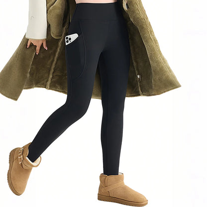 Plush soft Warm Cozy Leggings For Women Solid Color High Waist elastic Skinny Long Pants Perfect For Winter Sports Leisure Wear