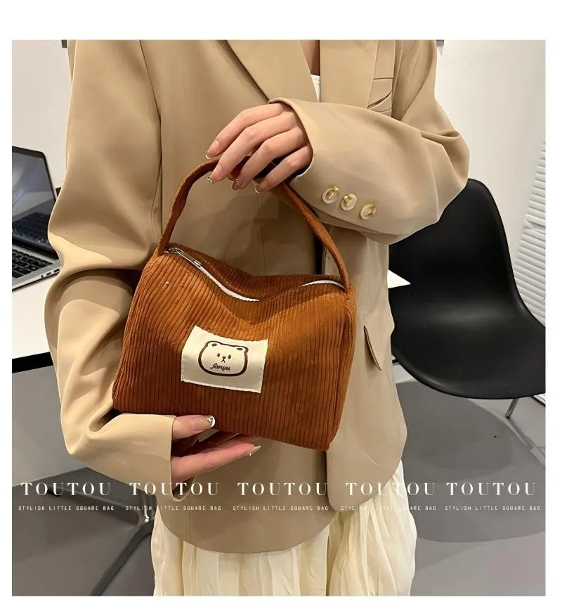 HomefishCosmetic Bags for Plush Cute Handbag Summer Fashion Soft Comfortable Large Capacity Trendy Handbag for Women With Handle