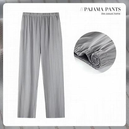 Extra Large Size Stylish Pajama Pants for Men, Spring and Autumn, Plus Size, Oversized, Casual Long Pants, Thin Style, Home Wear Pants