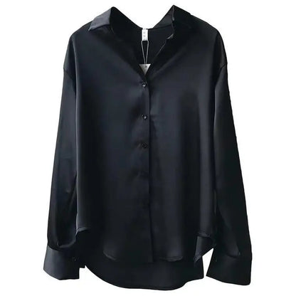 A white shirt for women's autumn and winter, with a unique design sense, is a versatile, retro, Hong Kong-style, elegant, long-s
