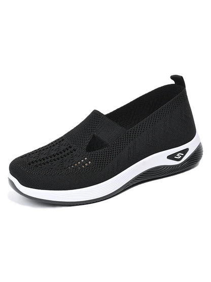 Women's shoes Solid Color Breathable Sneakers, casual sneaker women's summer sneakers, Low-top Knitted Casual Shoes Mom Shoes