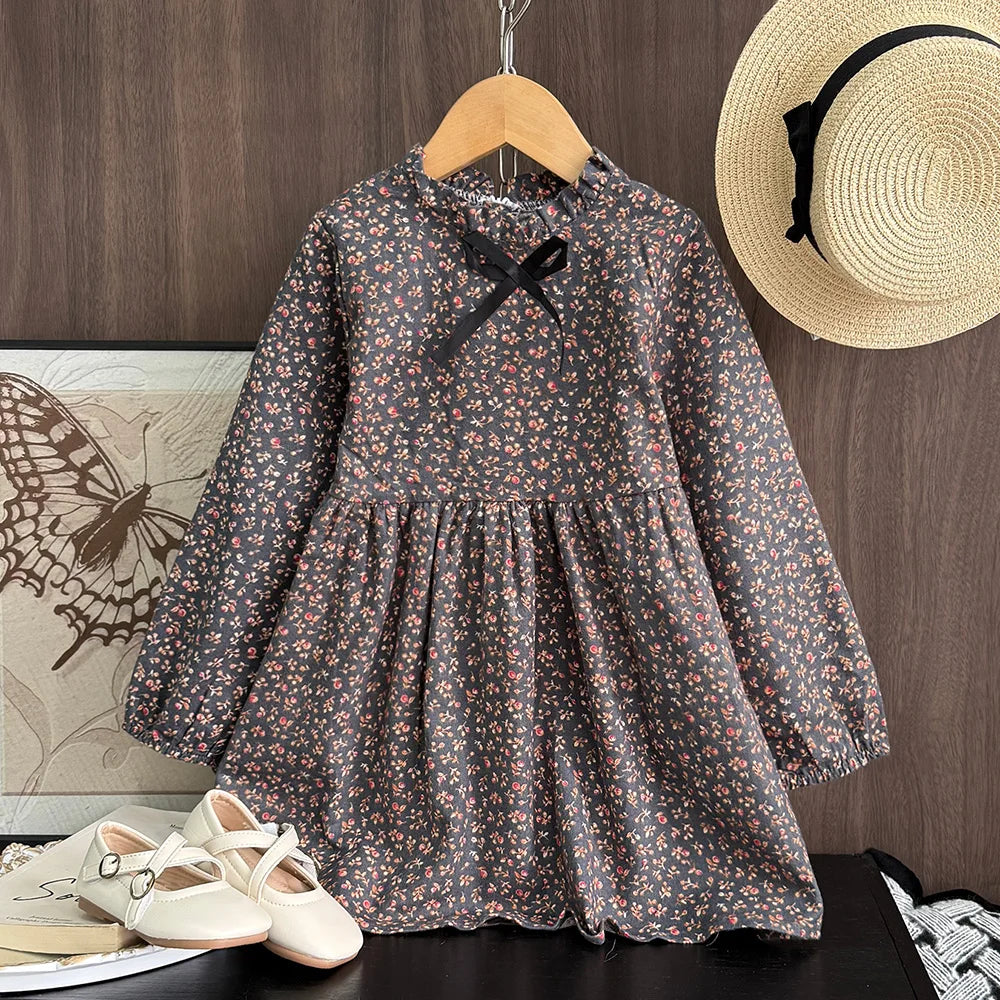Bear Leader New Autumn Girls Dress Spring Kids Princess Dress Casual Floral Costumes Children Clothing Flowers Dresses 2-8 Years