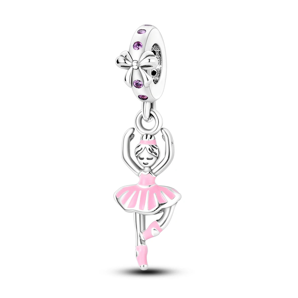 Fit Original Bracelet 925 Silver Ballet Girl Red High Heels Charms Pendants For Women Jewelry Making Gift