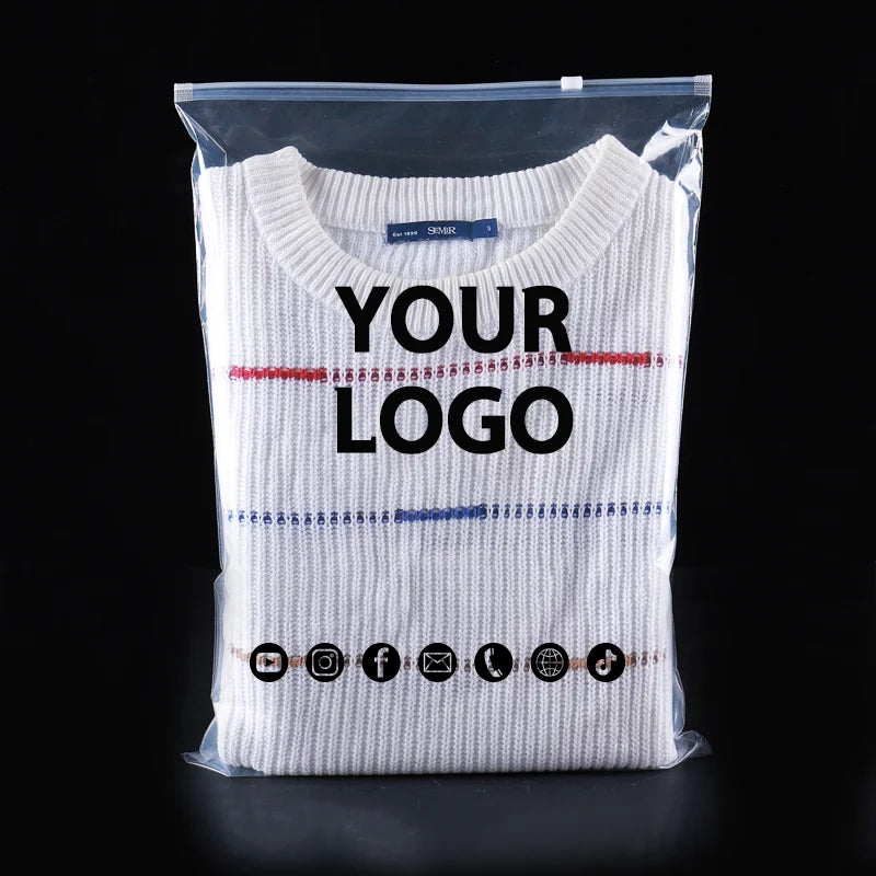 Enterprise custom frosted matte zipper bag product storage bag clothing swimsuit towel wig packaging bag with logo printing