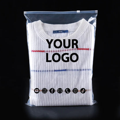 Enterprise custom frosted matte zipper bag product storage bag clothing swimsuit towel wig packaging bag with logo printing