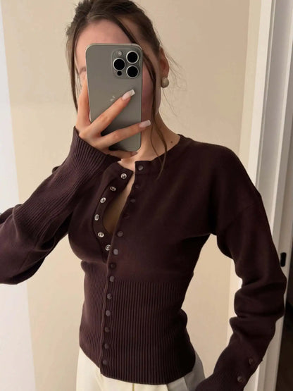 Pink Twist Cotton Long Sleeve Knitted Cardigan Women Simple Button Casual Preppy Style Jumper Sweet Cute Simple Sweater Top New