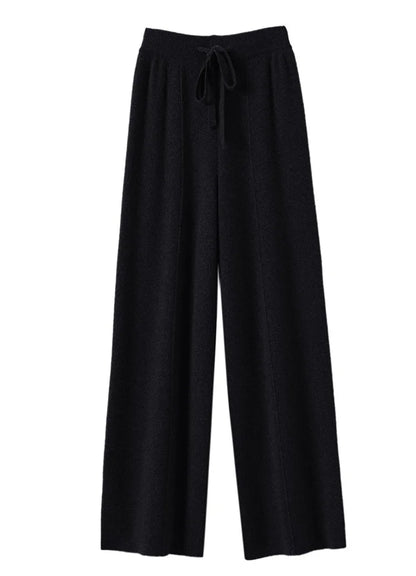 Women's High waisted warm knit wide leg straight leg pants for women, solid color loose wide leg pants