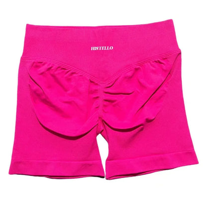 HISTELLO Sports Shorts Low Waist Seamless Scrunch Stretch Women Breathable Elastic Fitness Running Gym Yoga Workout Leggings