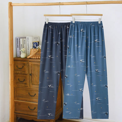 Extra Large Size Stylish Pajama Pants for Men, Spring and Autumn, Plus Size, Oversized, Casual Long Pants, Thin Style, Home Wear Pants