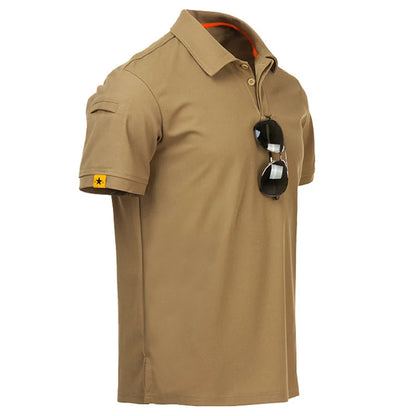 Men's Summer Quick Dry Short Sleeve Tactical T-shirt Sport Short Sleeve Breathable Workwear Running Hiking Casual Short Sleeve