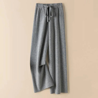 Thick Warm Knitted Casual Chic Basic Soft Elastic High Waist Women's Pants Korean Fashion Straight Ankle-Length Pants For Women