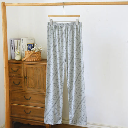 Extra Large Size Stylish Pajama Pants for Men, Spring and Autumn, Plus Size, Oversized, Casual Long Pants, Thin Style, Home Wear Pants