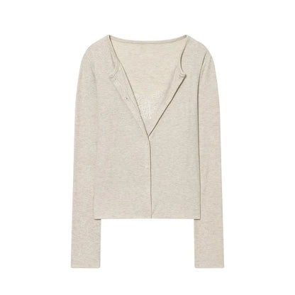 MUJER Lace Cropped Cardigan Women Button up Knit Tops Woman Vintage Knitwears Long Sleeve Knitted Cardigans Sweaters for Women
