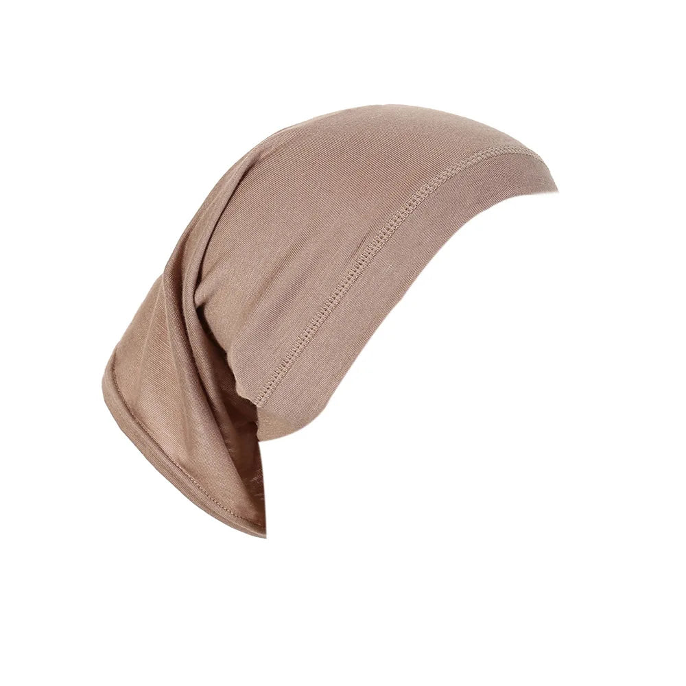BOHOWAII Muslim Inner Under Hijab Cap Ramadan African Hat Malaysian Modal Cotton Instant Bonnet Femme Musulman Headband
