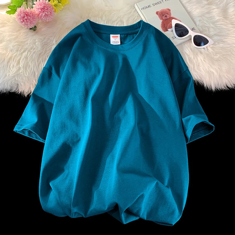 LEGIBLE Summer short sleeve T-Shirt  Women Tee Shirt  Loose Solid Basic T Shirt Women Casual O-neck Hipster Tshirt Top