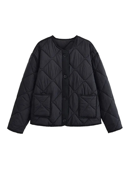 Nlzgmsj Autumn Winter Women's Solid Single-breasted O-Neck Jacket Fashion  Long Sleeve Coat  Street Casual  Short  Jacket