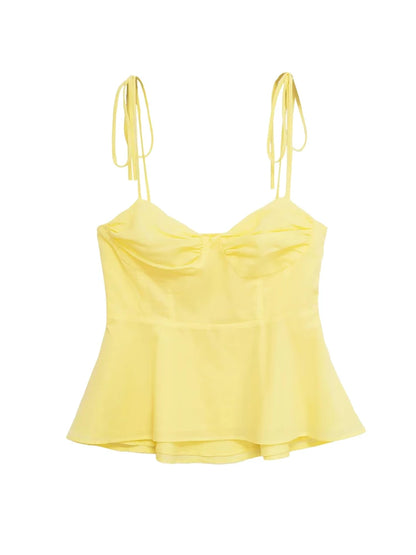 Asymmetric Bustier Tops for Women, Sweetheart Neck, Tied Thin Straps, Side Zipper, Female Camis, Sexy Fashion