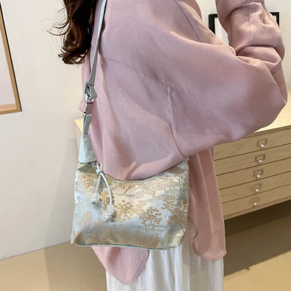New Chinese Style Fine Embroidery Ladies Handbags 2025 Summer Fashion Shoulder Bag Crossbody Daily Party Tote Handbag for Women