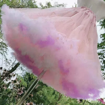 Women Flower Style Lolita Petticoats Crinoline Inner Bustle Cosplay Tutu Puffy Cancan Skirt Under Wedding Dresses 2031