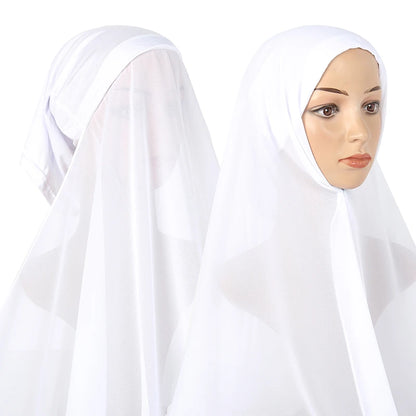 New Plain Instant Hijab Bubble Chiffon With Modal Tube Cap Set Muslim Woman Hijab Innerscarf Casual Long Scarf Islamic Turban