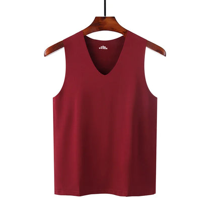 Men's Underwears Undershirts Summer Vest Men Traceless Ice Silk Tank Top Slim Fit Sports Fitness Sleeveless Breathable Singlet