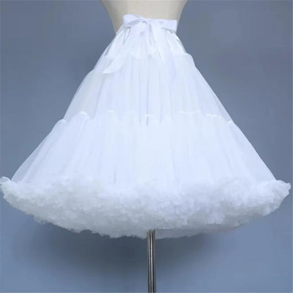 Women Flower Style Lolita Petticoats Crinoline Inner Bustle Cosplay Tutu Puffy Cancan Skirt Under Wedding Dresses