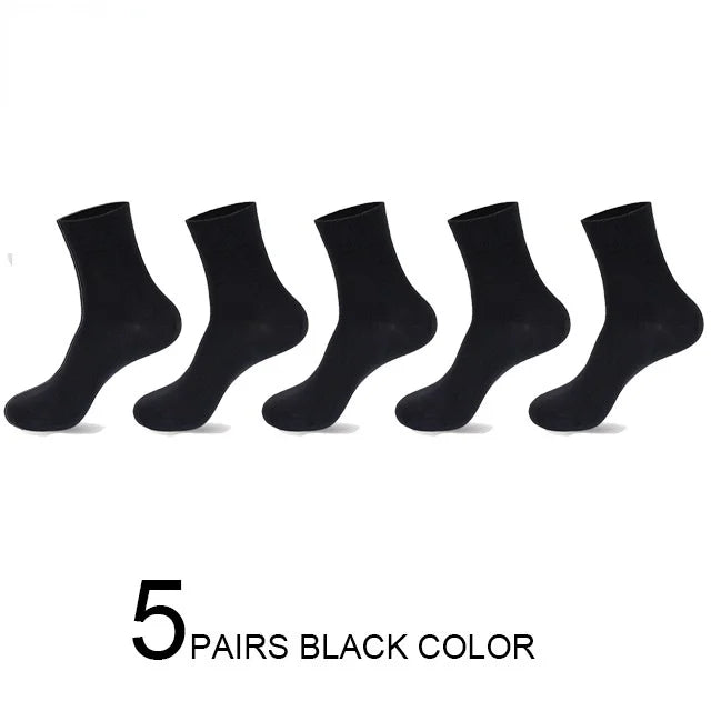 5/10 Pairs High Quality Men‘s Socks Cotton Casual Business Middle Black Breathable Male Crew Socks Dress Gifts Socks Size 38-44