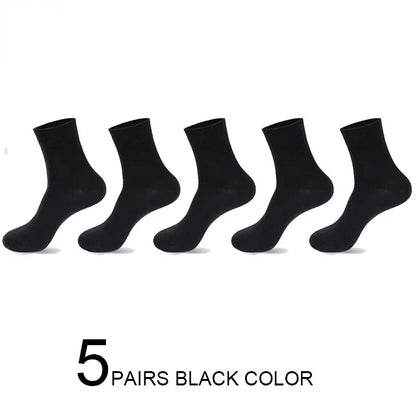 5/10 Pairs High Quality Men‘s Socks Cotton Casual Business Middle Black Breathable Male Crew Socks Dress Gifts Socks Size 38-44