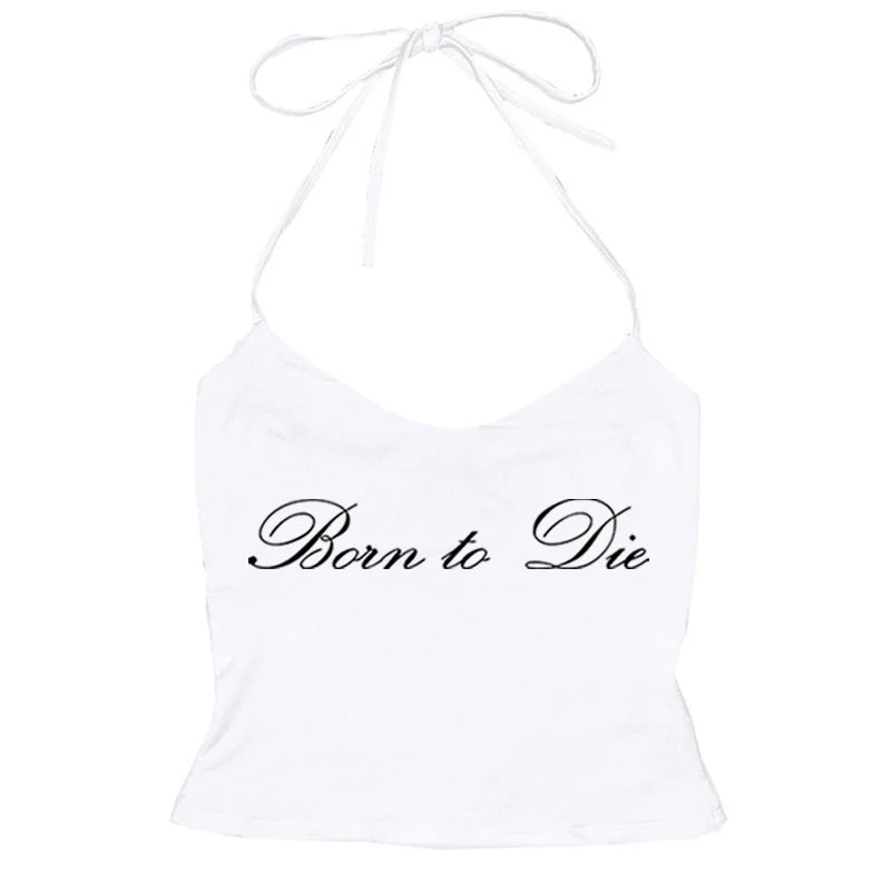 Women's Sleeveless Camisole Y2K Sexy Lace Streetwear Hip Hop Punk Rock vintage Emo Girls Chic Letter Print Gothic Slim baby Tops