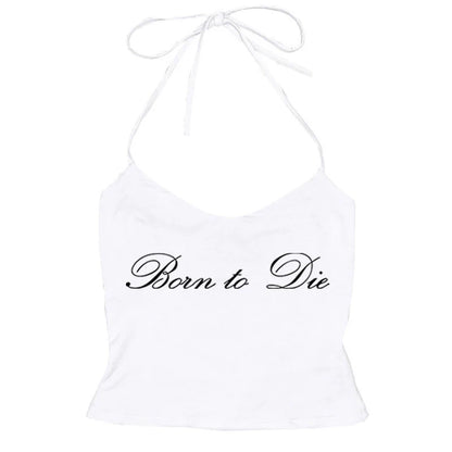 Women's Sleeveless Camisole Y2K Sexy Lace Streetwear Hip Hop Punk Rock vintage Emo Girls Chic Letter Print Gothic Slim baby Tops