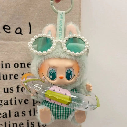 Doll'S Clothes Outfit Accessories For Ropa Labubu 10cm cotton doll BJD Swimsuit glasses beach diving surfboard straw bag