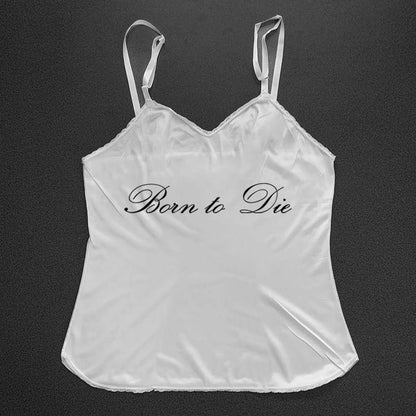 Women's Sleeveless Camisole Y2K Sexy Lace Streetwear Hip Hop Punk Rock vintage Emo Girls Chic Letter Print Gothic Slim baby Tops