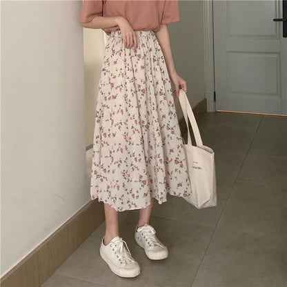 Skirt a word broken flower fairy woman super fairy sen department fairy small fresh thin temperament long skirt