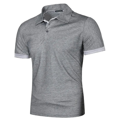New Mens Short Sleeve Polo Shirt Solid Color Streetwear Lightweight Lapel Tshirts for Men Summer Jogging Sport Tops