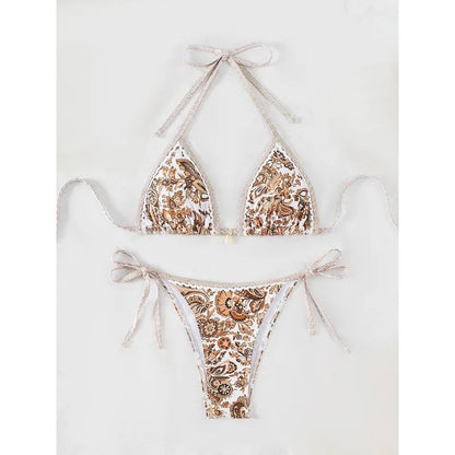 2026 New Halter String Triangle Two Piece Bikini Women Swimwear Female Swimsuit Bathers Bathing Swimming Suit Beachwear Summer