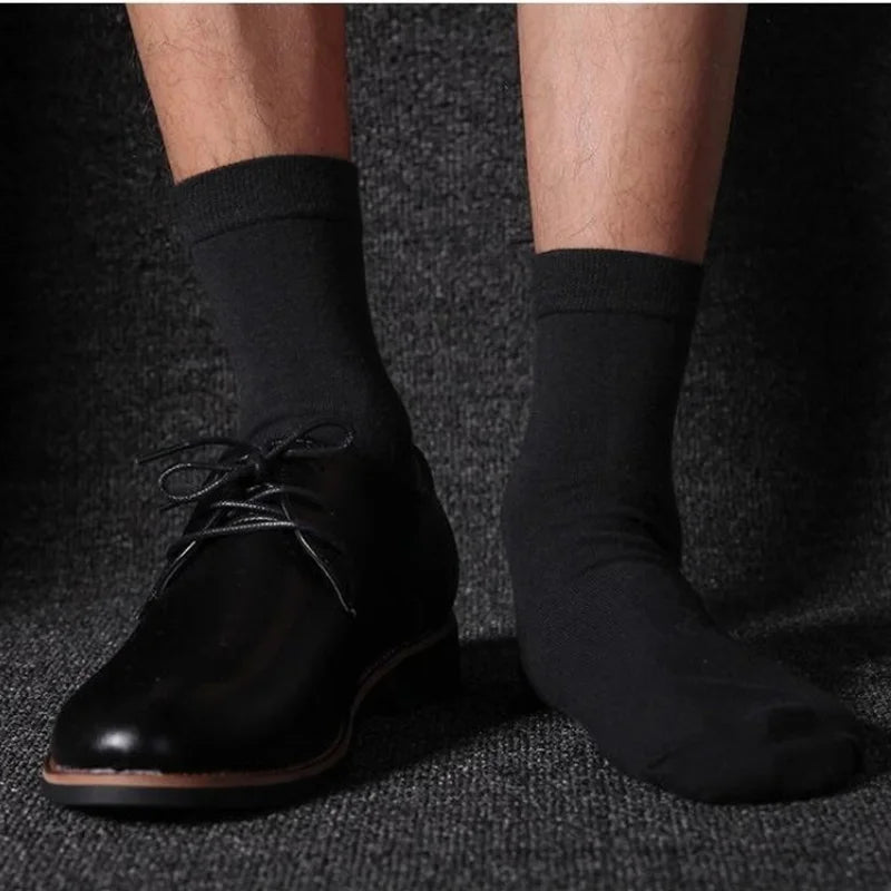 5/10 Pairs High Quality Men‘s Socks Cotton Casual Business Middle Black Breathable Male Crew Socks Dress Gifts Socks Size 38-44