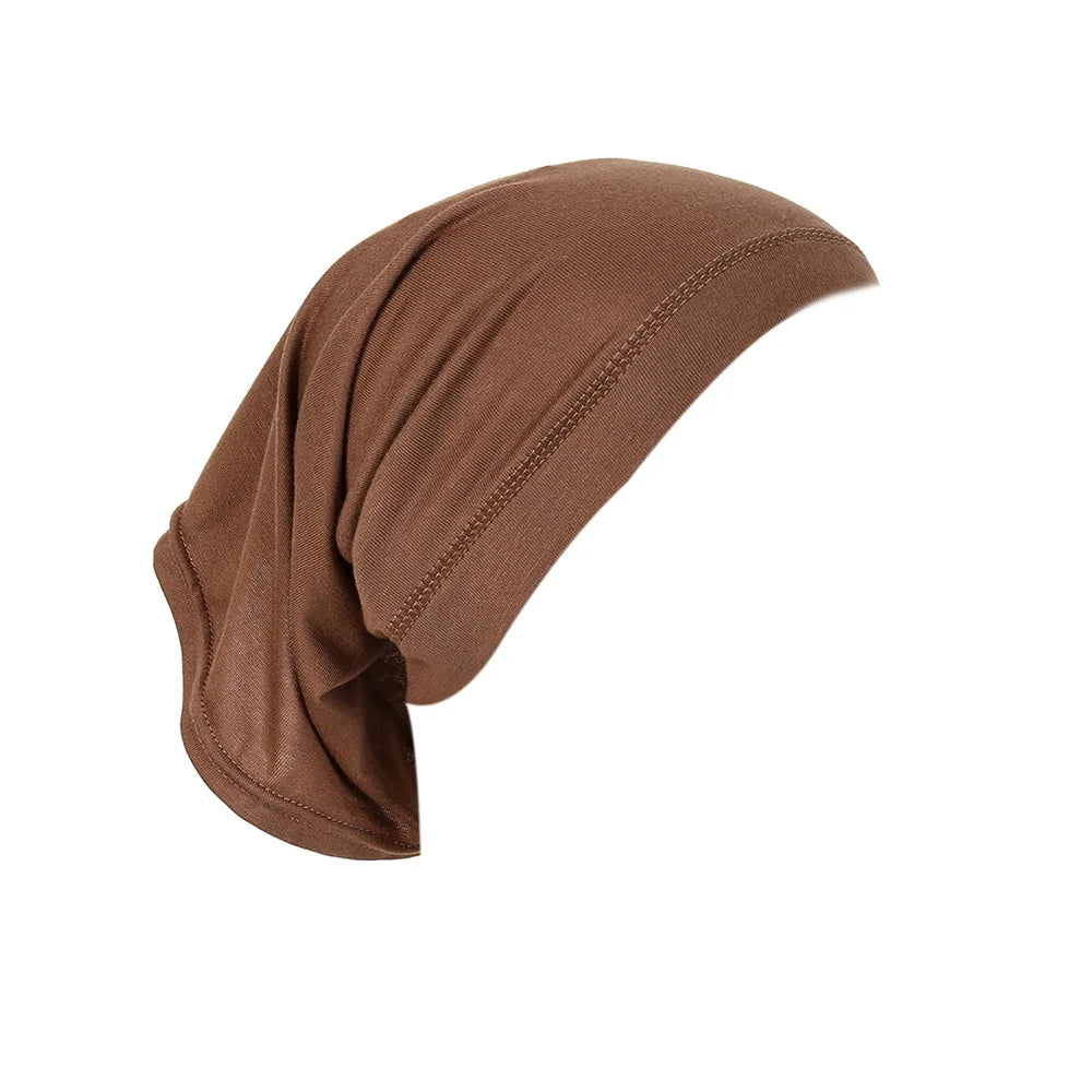 BOHOWAII Muslim Inner Under Hijab Cap Ramadan African Hat Malaysian Modal Cotton Instant Bonnet Femme Musulman Headband