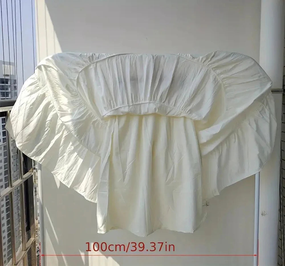 Matching Chic lady's white skirt sweet girls cake skirt elastic waist a line mid length flare skirt