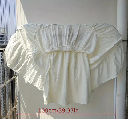 Matching Chic lady's white skirt sweet girls cake skirt elastic waist a line mid length flare skirt