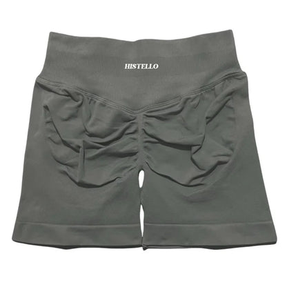 HISTELLO Sports Shorts Low Waist Seamless Scrunch Stretch Women Breathable Elastic Fitness Running Gym Yoga Workout Leggings