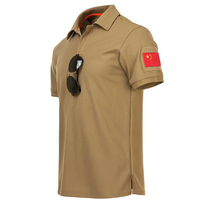 Men's Summer Quick Dry Short Sleeve Tactical T-shirt Sport Short Sleeve Breathable Workwear Running Hiking Casual Short Sleeve