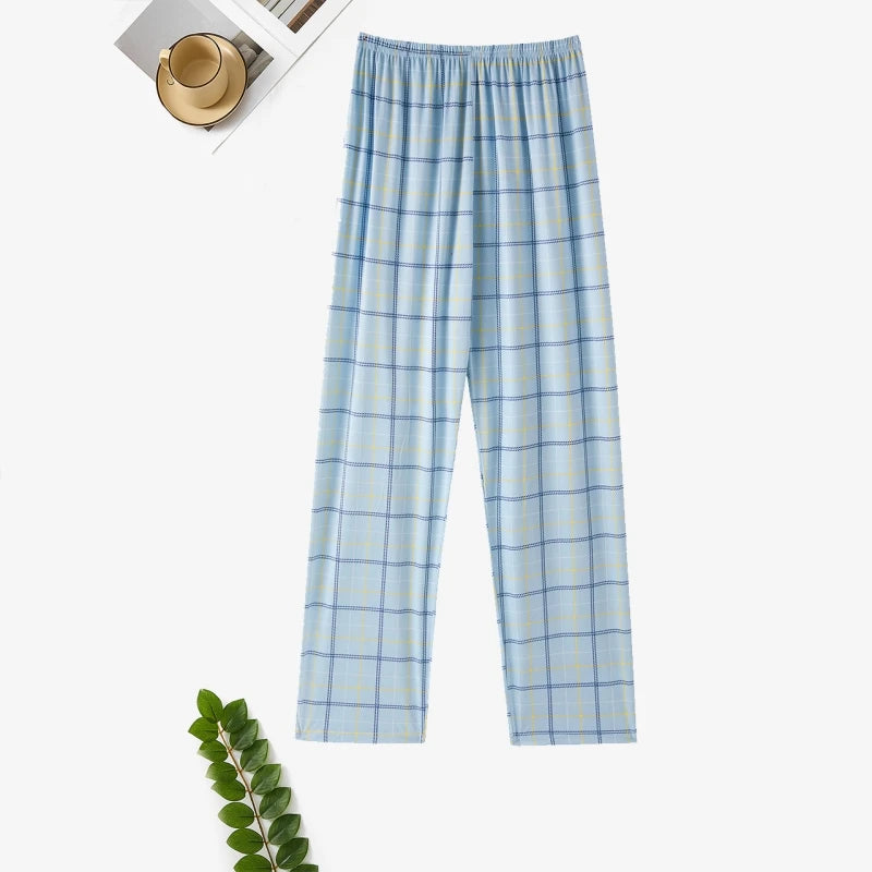 Extra Large Size Stylish Pajama Pants for Men, Spring and Autumn, Plus Size, Oversized, Casual Long Pants, Thin Style, Home Wear Pants