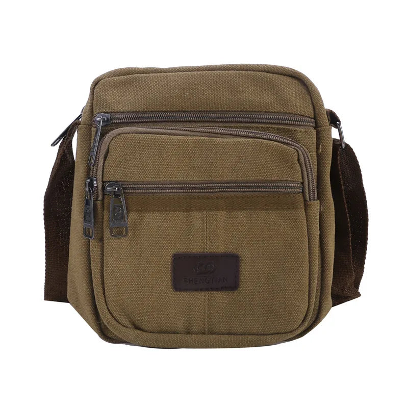 Men's Shoulder Bag Business Leisure Large Capacity Portable Handbag Zipper Multi Layer Waterproof Summer Male's Crossbody Bags