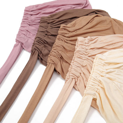 Adjustable Inner Caps Solid Color Elastic Cap Modal Hijab Muslim Bonnet Underscarf Women Fashion Accessories