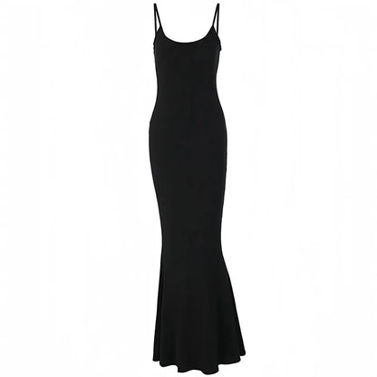 Satin Slip Sleeveless Backless Maxi Dress Women Y2K Summer Bodycon Elegant Sexy Outfits Ladies Birthday Party Club Sundress