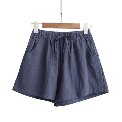 ITOOLIN Casual Linen Shorts Women Gym Workout Shorts Short Pants High Waisted Black Ladies Short Femme Women Shorts Sport Femme