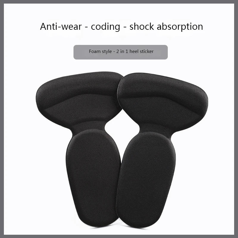 T Shape Sponge Heel Stickers Shoe Cushion Heel Protector for Shoes High Heels Inserts Heel Pads Shoe Adjuster Women Half Insoles